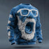 Men’s Bucciato flannel Christmas sweater featuring a snowman pattern and a crew-neck design, ideal for holiday festivities.