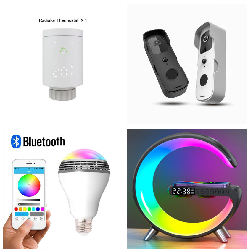 Intelligente G-förmige LED-Lampe mit Bluetooth-Lautsprecher, kabellosem Ladegerät und App-Steuerung für stimmungsvolles Ambiente – ideal für Schlafzimmer und Wohnaccessoires