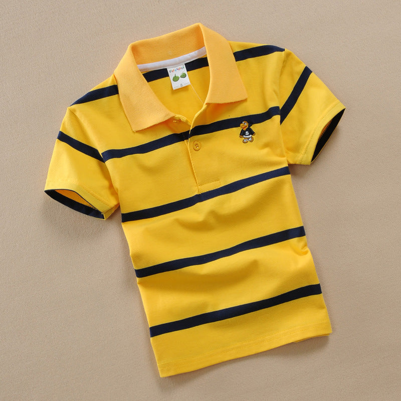 Polo-T-Shirt im College-Stil für Jungen, kurzärmelig