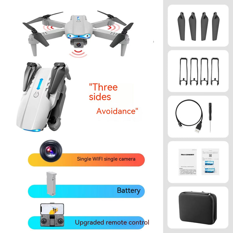 Bucciato E99pro aerial drone with foldable design and dual 4K high-definition cameras, three-sided camera setup for aerial photography