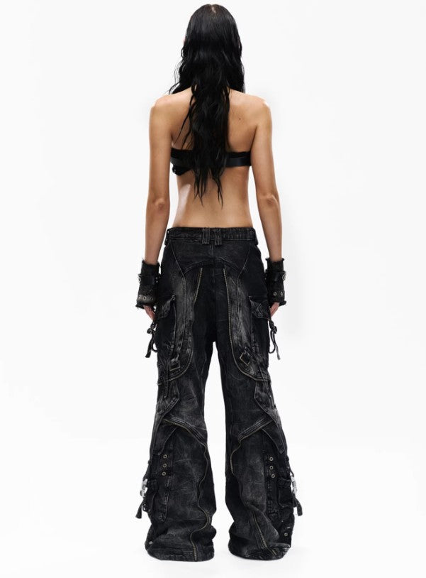 Adjustable Tactical Strap Workwear Jeans