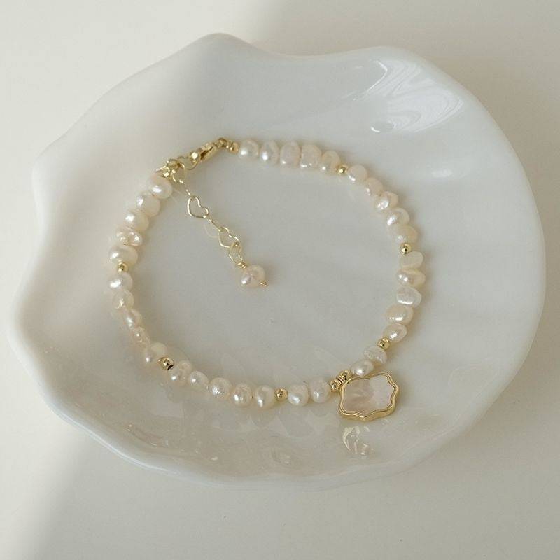 Süßwassermuschel-Süßwasserperlen-Halskette Armband für Damen