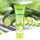 Bucciato Cucumber Coconut Papaya Facial Exfoliating Gel Cream showing fresh, creamy texture with cucumber, coconut, and papaya ingredients.