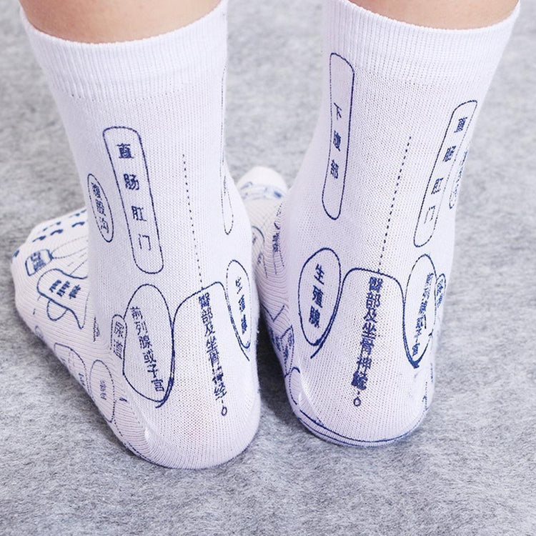 Bucciato foot reflexology socks with acupressure points for relieving tired feet and promoting foot physiotherapy.