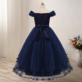 One-shoulder princess flower dress costume in pastel colors, featuring floral details and a flowing skirt for children.