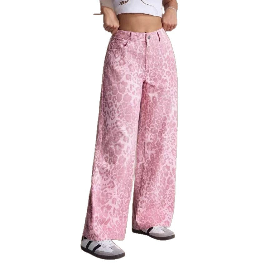 Female loose fit straight wide-leg denim jeans by Bucciato featuring a relaxed, casual style with a high-rise waistband and classic blue wash.