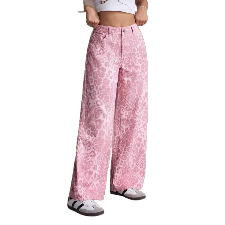 Female loose fit straight wide-leg denim jeans by Bucciato featuring a relaxed, casual style with a high-rise waistband and classic blue wash.