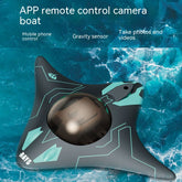 Remote control underwater camera boat from Bucciato, featuring six-way real-time transmission and photo/video capabilities.