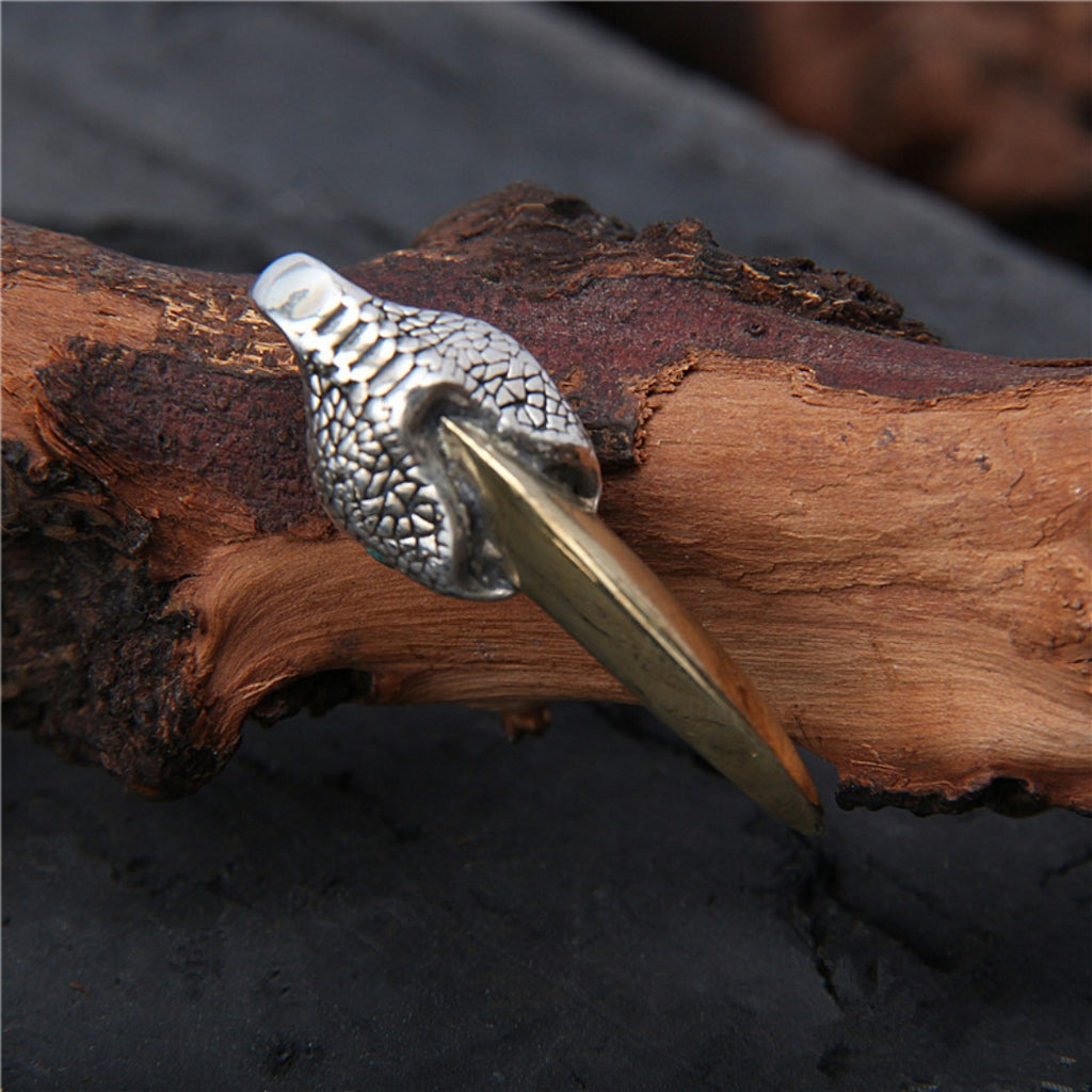 925 Sterling Silver Vintage Style Dinosaur Eagle Claw Gold Pendant