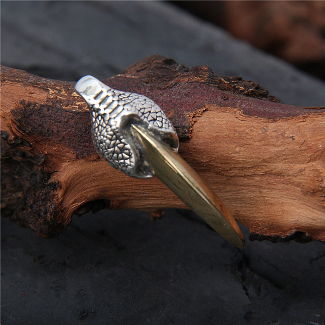 925 Sterling Silver Vintage Style Dinosaur Eagle Claw Gold Pendant