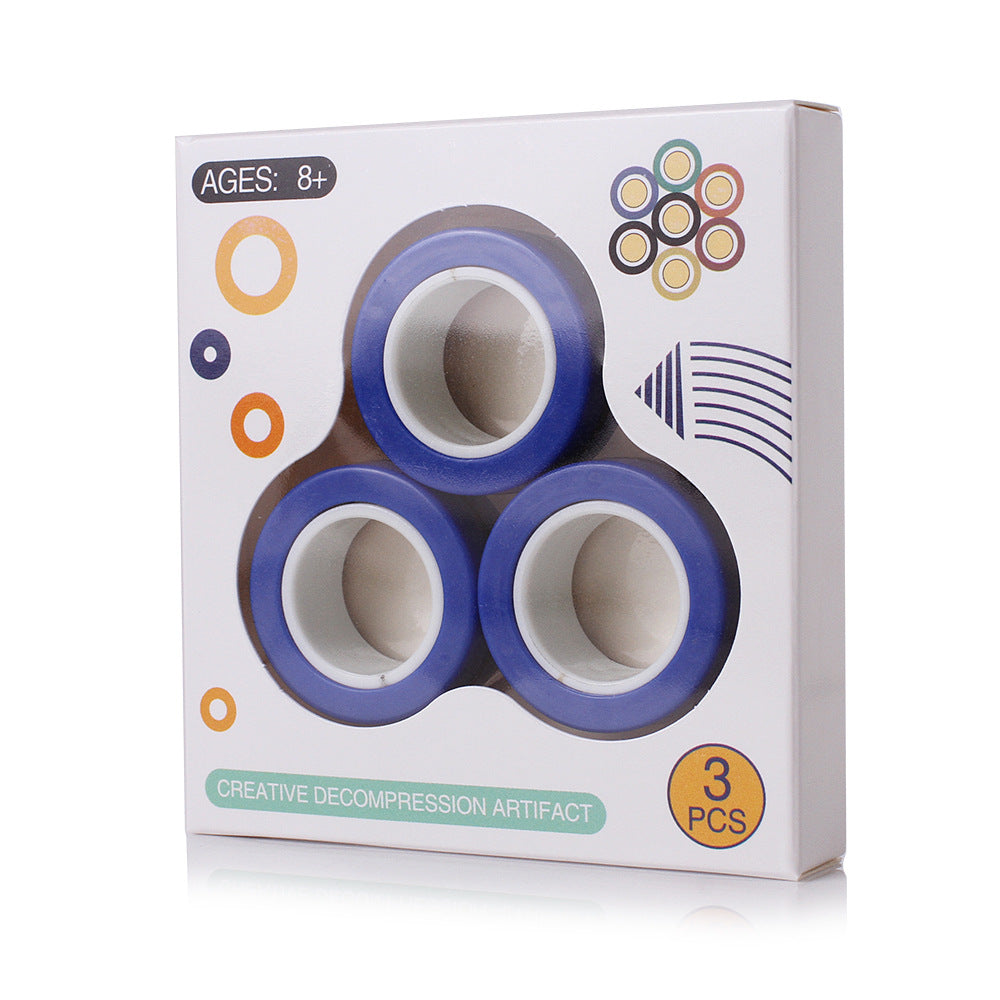 Anti-Stress Magnetic Rings Fidget Unzip Toy Magic RingTools