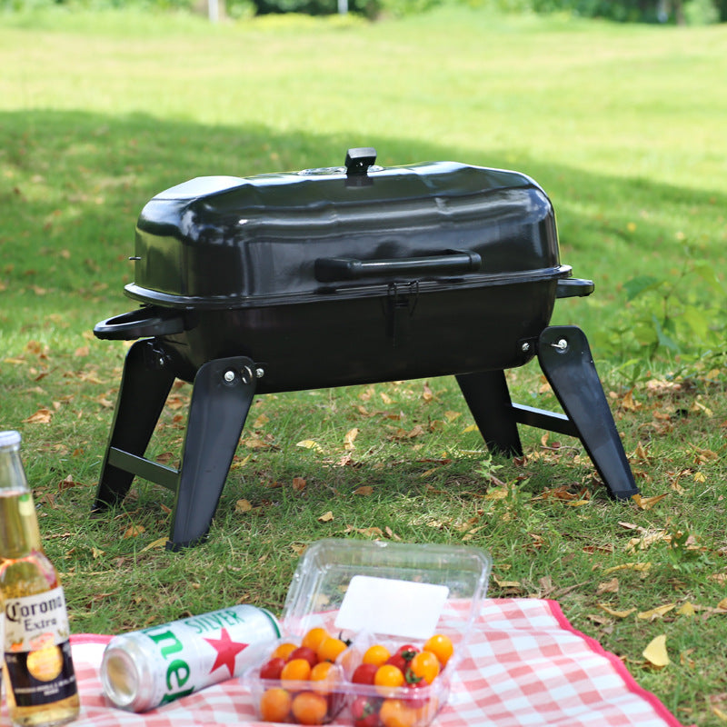 Tragbarer, faltbarer kleiner Hamburger-Grill