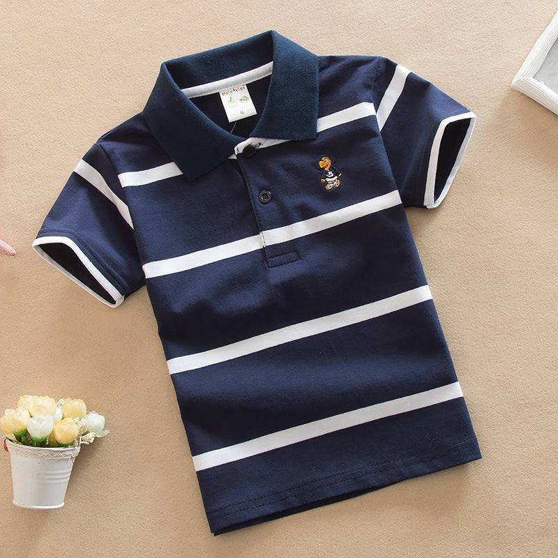 Polo-T-Shirt im College-Stil für Jungen, kurzärmelig