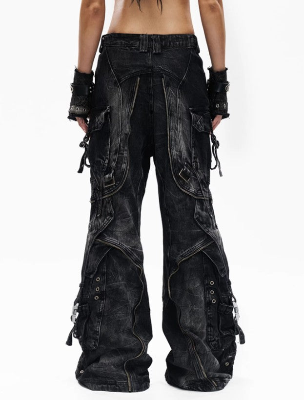 Adjustable Tactical Strap Workwear Jeans