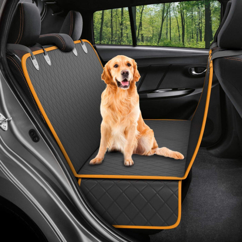 Hunde-Autositzbezug aus Netzgewebe, Sicherheitsmatte mit Reißverschluss und Tasche für die Rücksitzbank, ideal für unterwegs