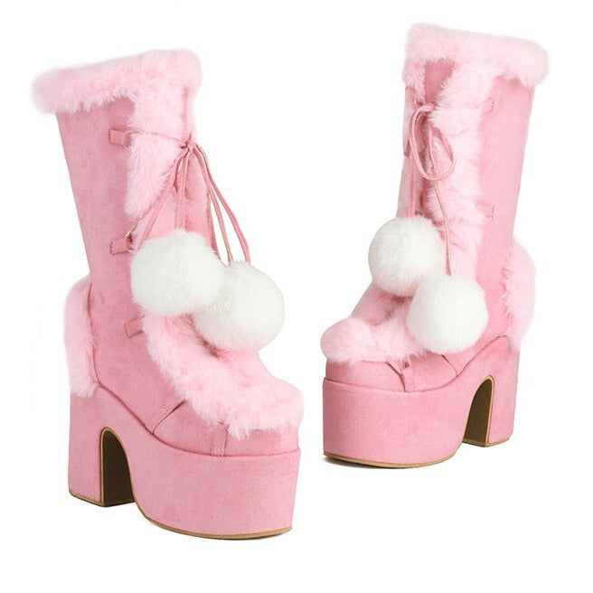 Women's Fashion Mid-Cut Furry Boots