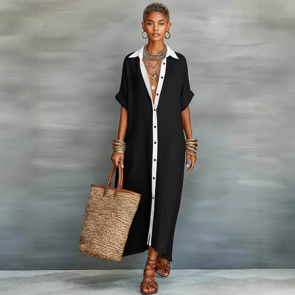 Modisches, lässiges und bequemes Kleid im Resort-Stil