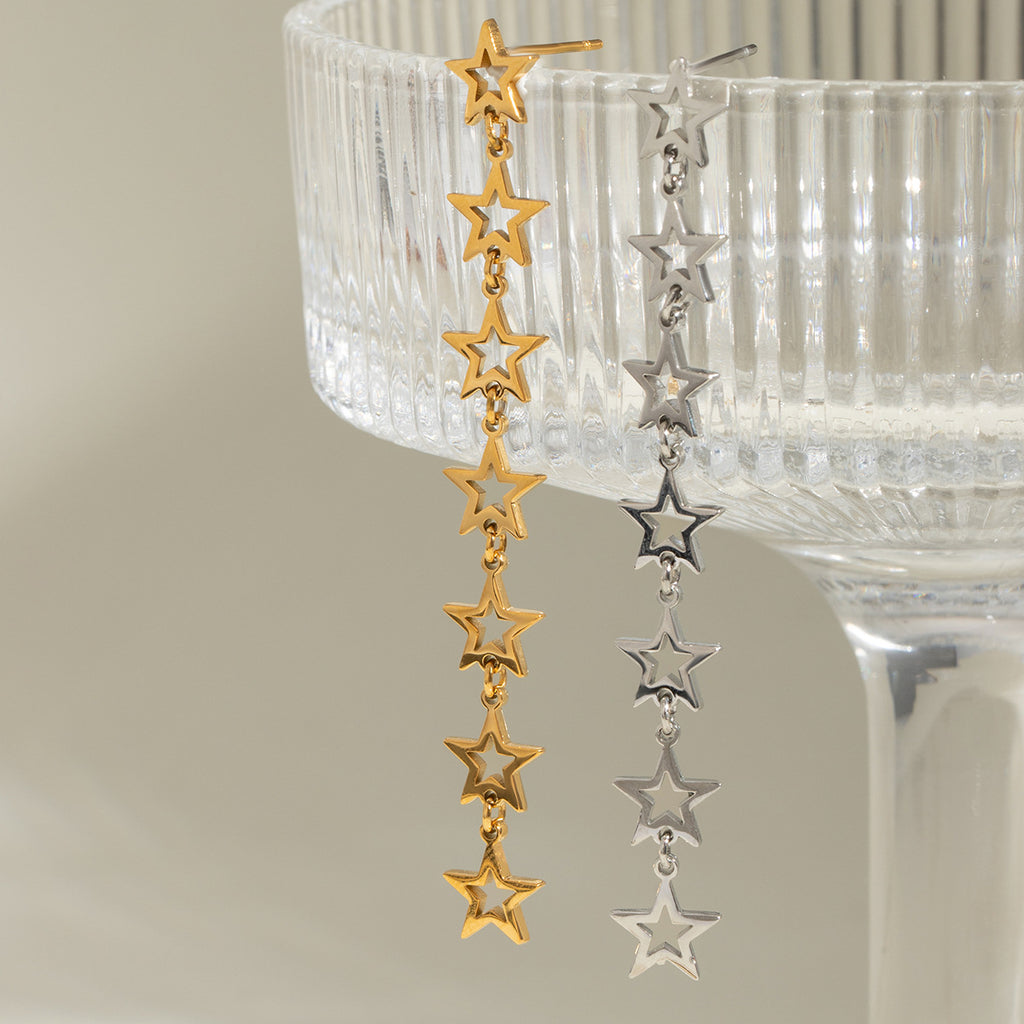 Stainless Steel Star Earrings For A High-End