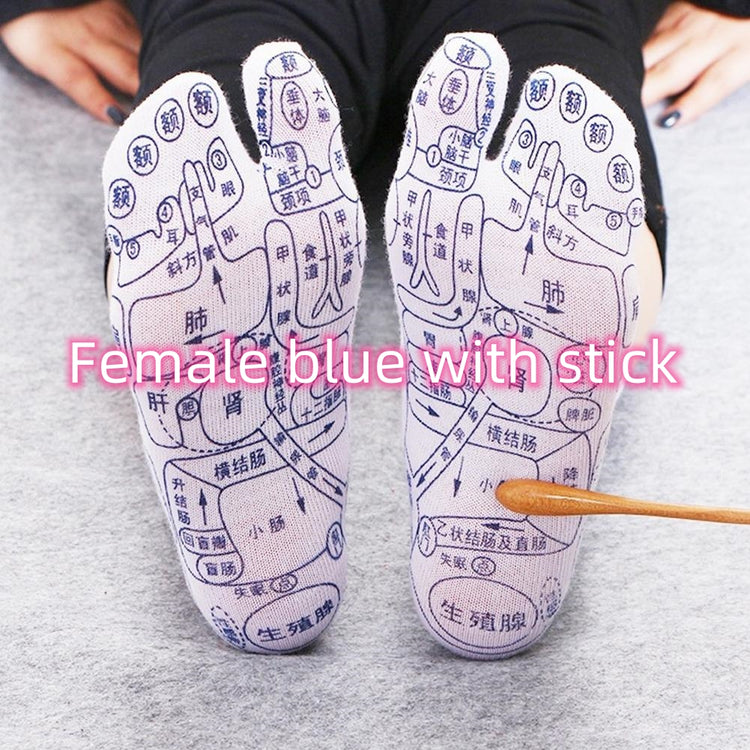 Bucciato foot reflexology socks with acupressure points for massage and relief, designed to soothe tired feet and improve circulation.