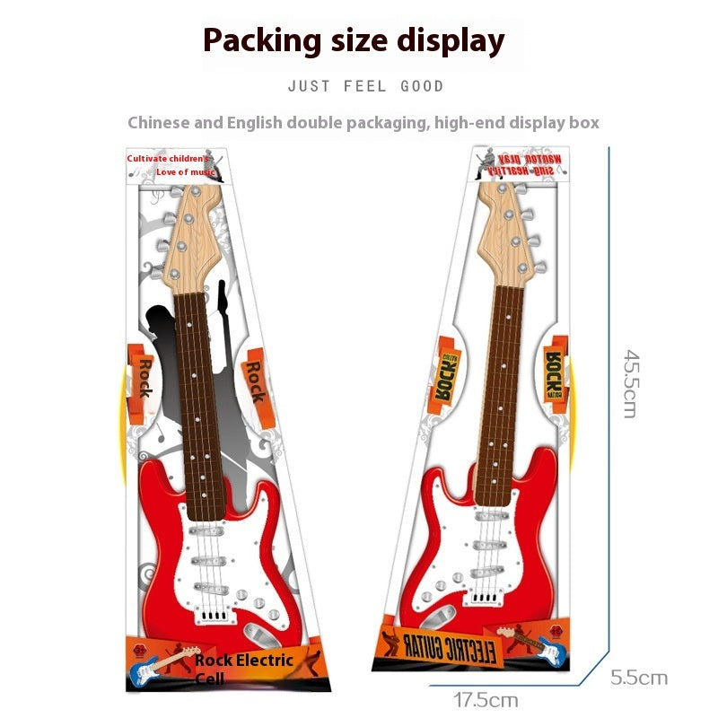 Spielzeug-E-Gitarre, 4-saitiges Musikinstrument für Anfänger, für Jungen