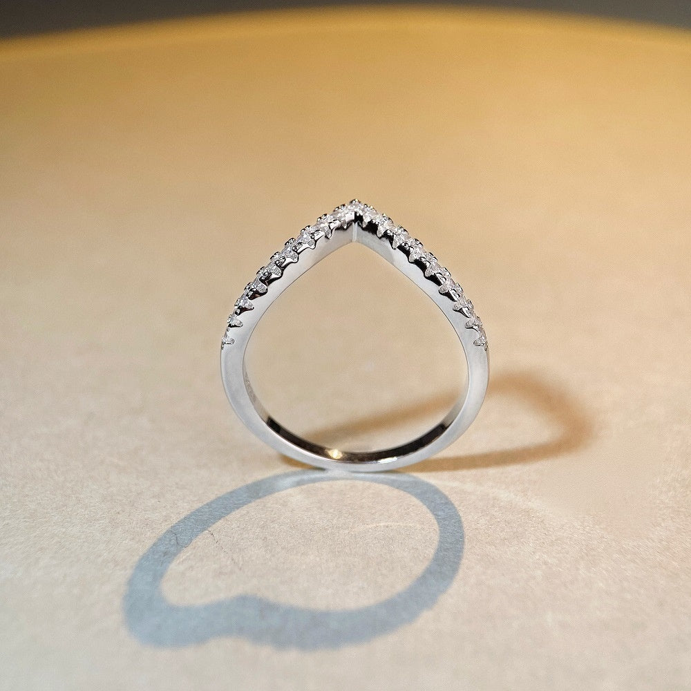 S925 Sterling Silber, platinbeschichteter Bandring