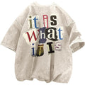 Men's Letter-Print Vintage Oversized T-Shirt