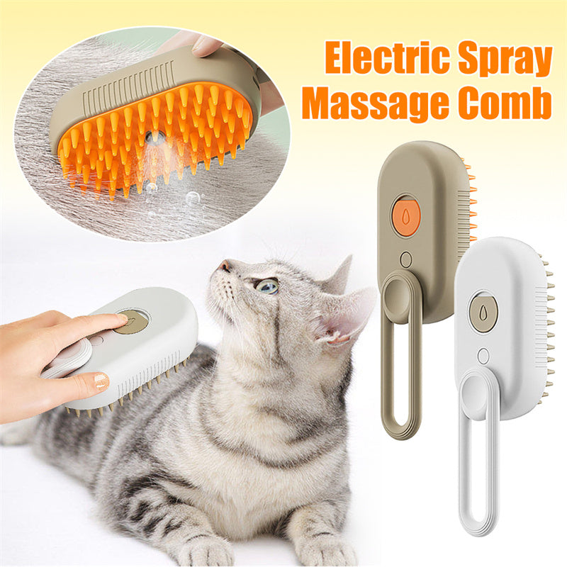 Dampfbürste für Katzen, Dampfbürste für Hunde, 3-in-1 elektrische Sprühbürste für Katzenhaare zur Massage, Tierpflegekamm, Haarentfernungskämme, Haustierprodukte