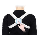 Adjustable smart back posture corrector in black, designed to improve posture and support for daily wear.