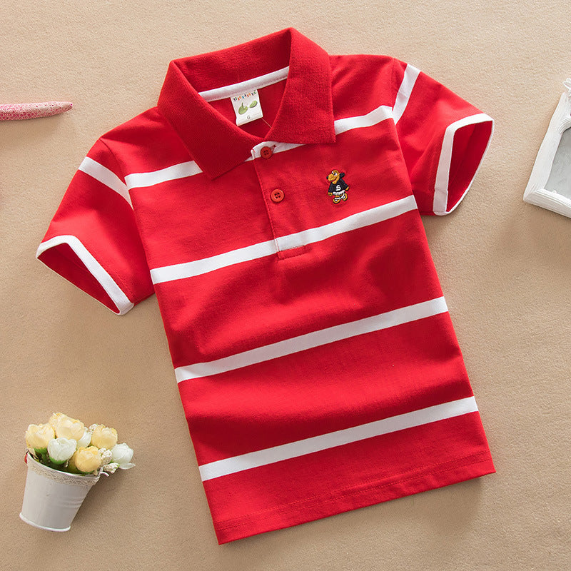 Polo-T-Shirt im College-Stil für Jungen, kurzärmelig