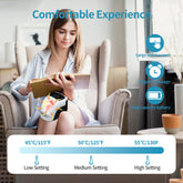 Bucciato intelligent knee massager with heating, infrared, laser, and vibration features for pain relief, shown on a person&