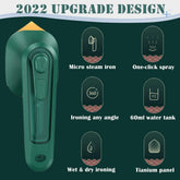 Portable handheld garment iron from Bucciato, compact electric travel steamer and mini ironing machine for household use.