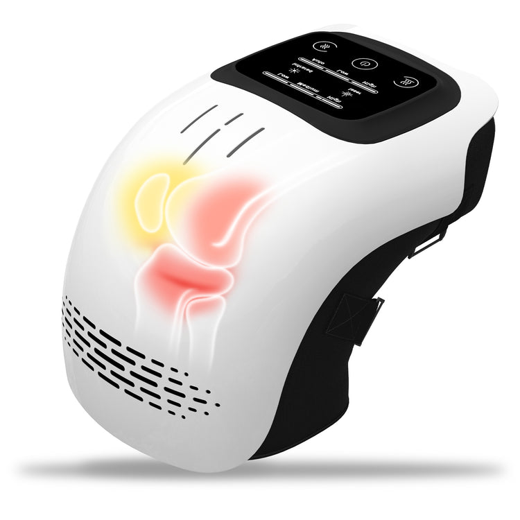 Bucciato intelligent knee massager with heating, infrared, laser, and vibration features for pain relief, designed for home use.