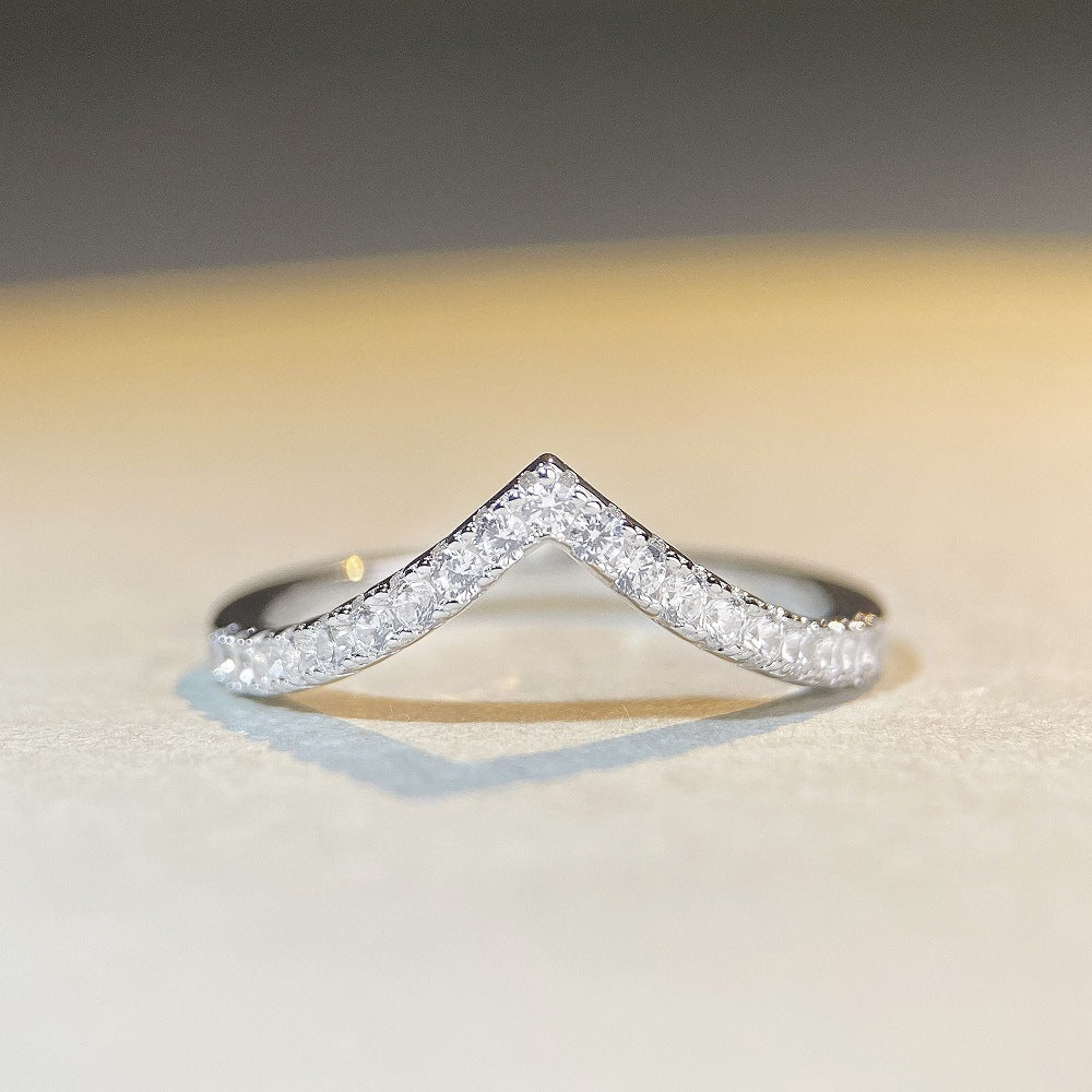 S925 Sterling Silber, platinbeschichteter Bandring