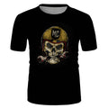 Modisches 3D-Totenkopf-Armee-Print-T-Shirt für Herren, Kurzarm, europäischer und amerikanischer Stil