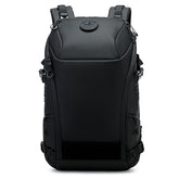 High-capacity multi-functional outdoor adventure backpack in durable fabric with multiple compartments and adjustable straps.