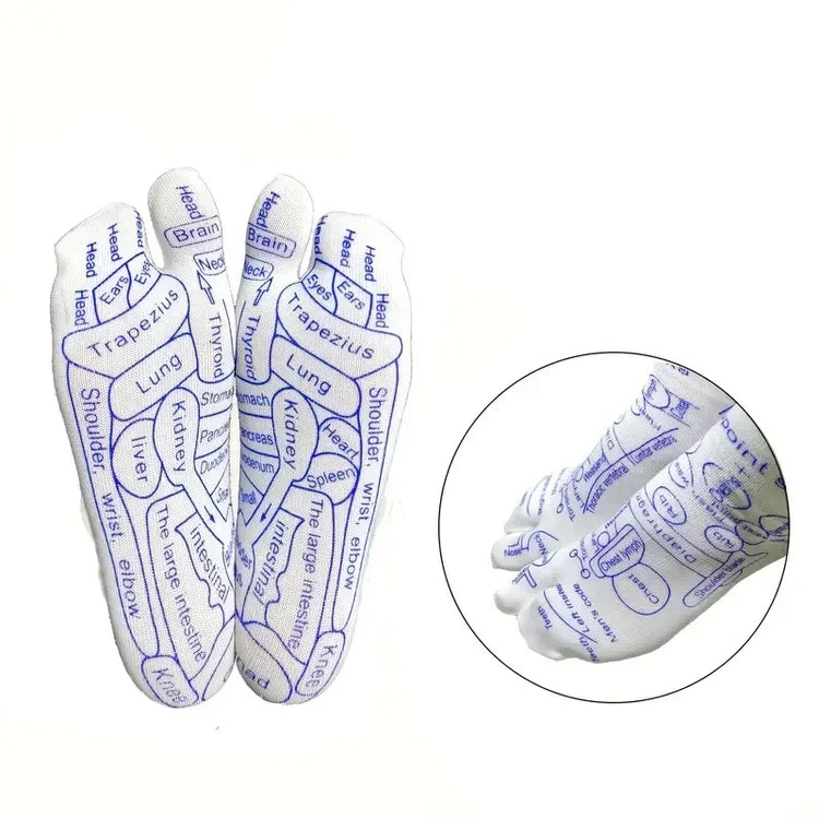 Bucciato foot reflexology socks with acupressure points for massage and relief of tired feet, designed for physiotherapy.