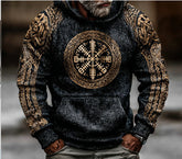 Men’s wolf printed hoodie from Bucciato, featuring a graphic print and European-American autumn winter style.