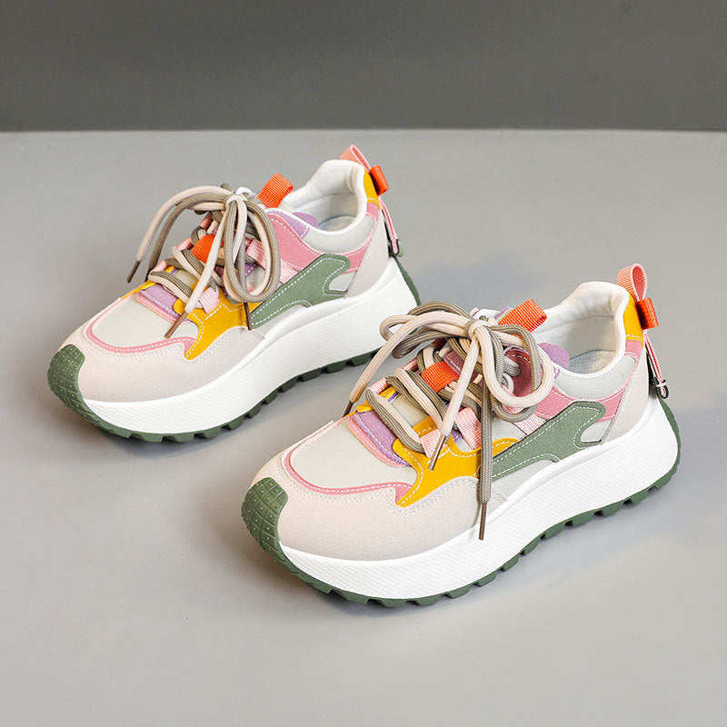 Dad Shoes Women's Summer And Autumn Raise The Bottom Color Matching