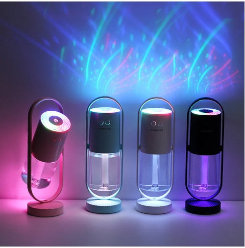 Magic Shadow USB-Luftbefeuchter für Zuhause mit Projektionsnachtlichtern, Ultraschall-Autonebelgenerator, Mini-Büro-Luftreiniger