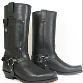 Embroidered Knight high-heel leather men&