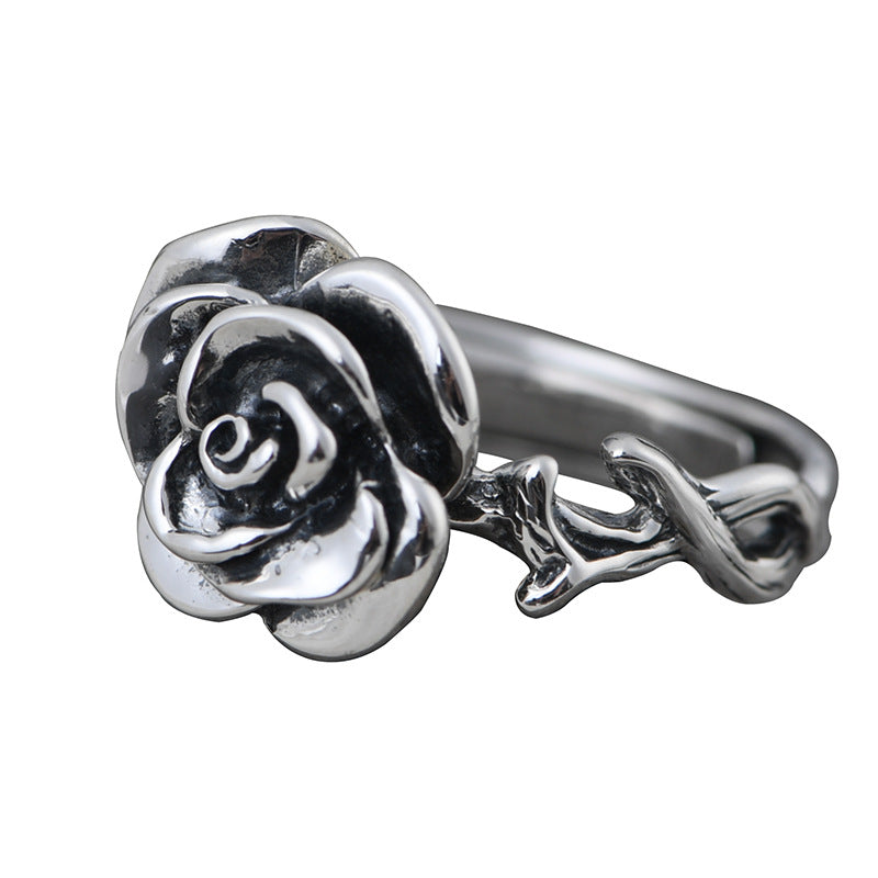 S925 Silver Vintage Thai Silver Craftsmanship Ring