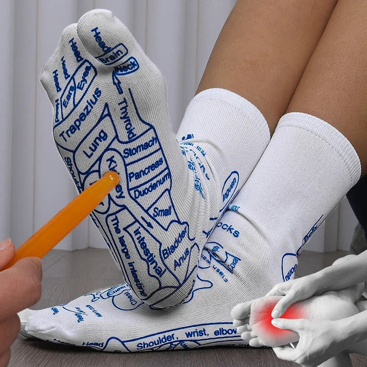 Bucciato foot massager reflexology socks with acupressure points for relieving tired feet and promoting foot health.