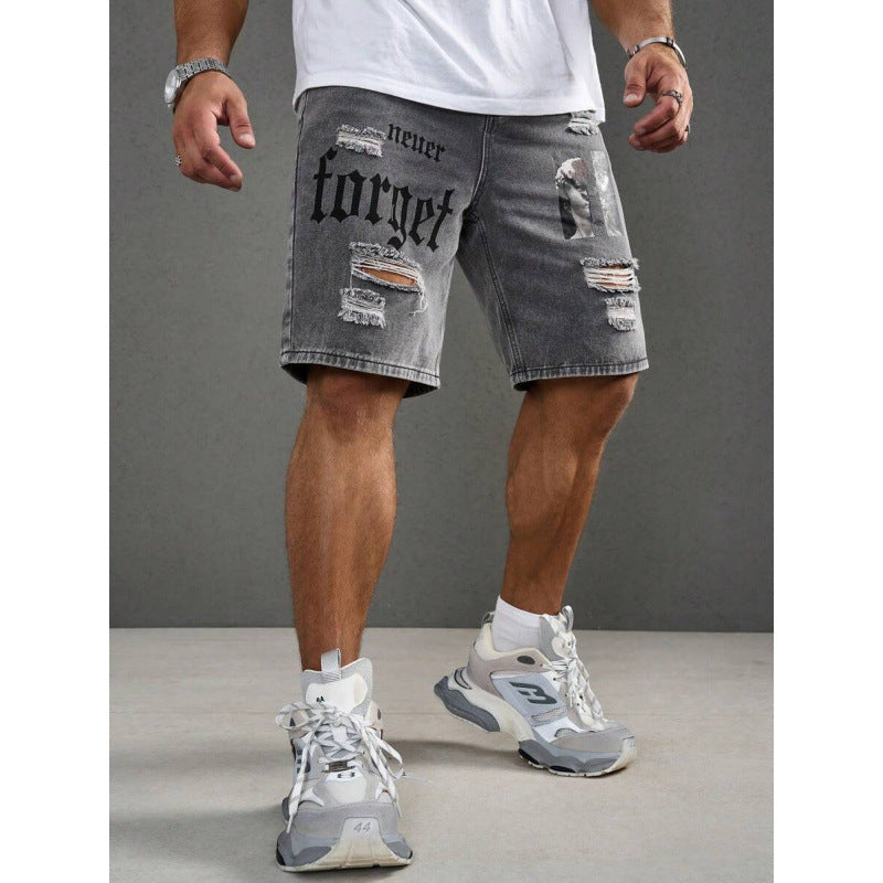 Herren-Shorts mit Buchstabenprint „Do The Old Cowboy“