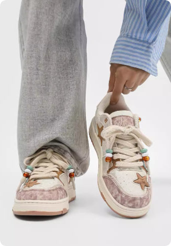 High-end Platform Sneakers With Star Pattern For Couples