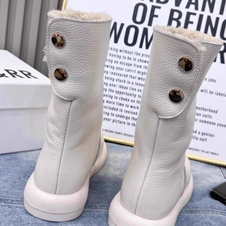 Stilvolle Damen-Schneestiefel mit rutschfester, dicker Sohle