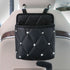Bucciato Car Storage Bag and Handbag Holder attached to car seat, interior organizer for stowing handbags and small items.