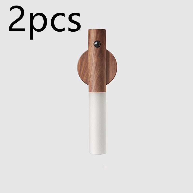 Bucciato wireless night light with LED, USB, magnetic wood design, PIR motion sensor, wall mount, corridor or porch lighting