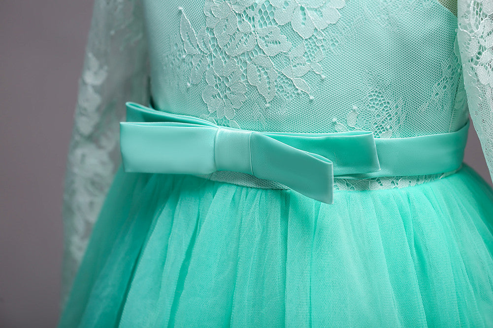 Kids Long Flower Girl Dress