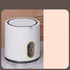 Mini automatic washing machine for children with compact design, white exterior, control panel, and small drum for easy use.
