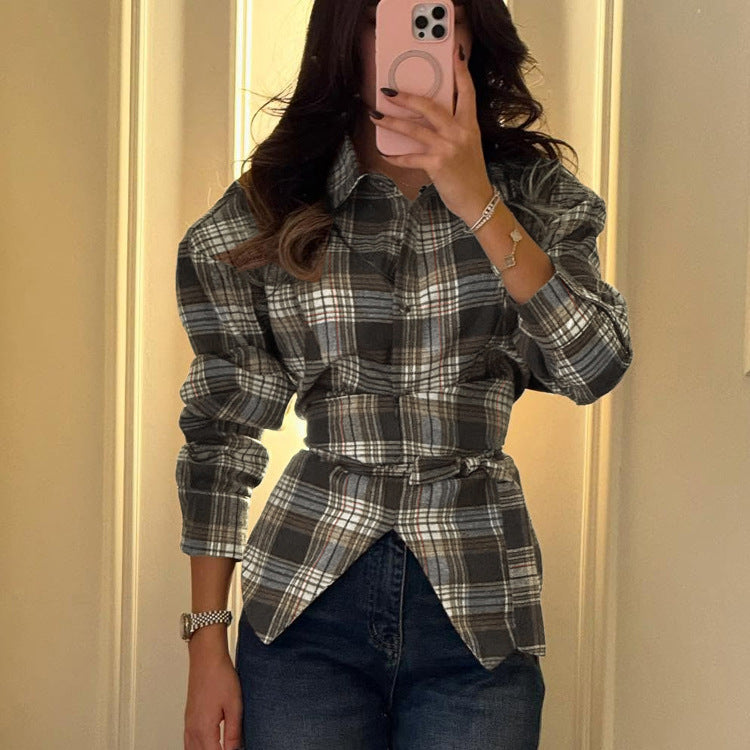 Casual Versatile Long-sleeve Shirt With A Turn-down Collar